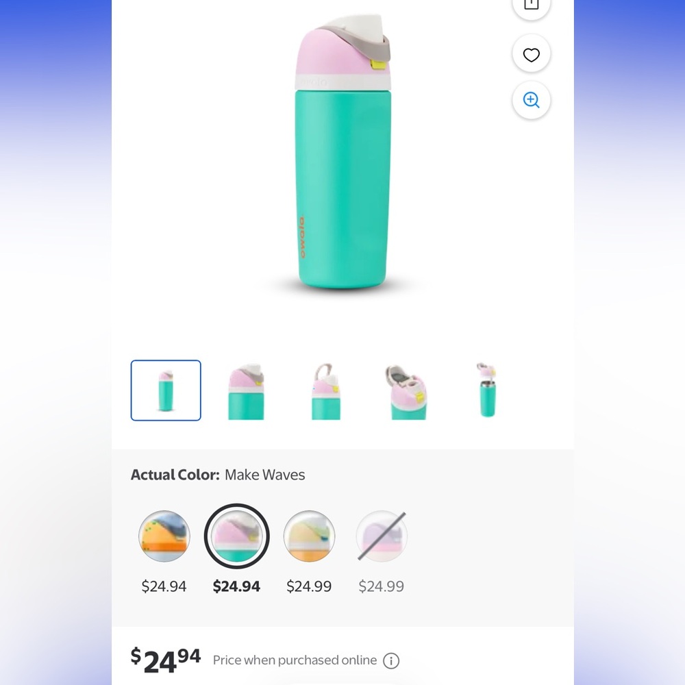 Owala 24 oz Teal and Pink Water Bottle - Picture 5 of 5
